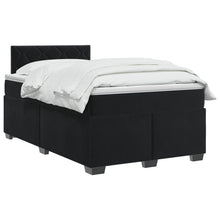 Boxspring Bed met Matras en LED Zwart 120 x 190 cm fluweel