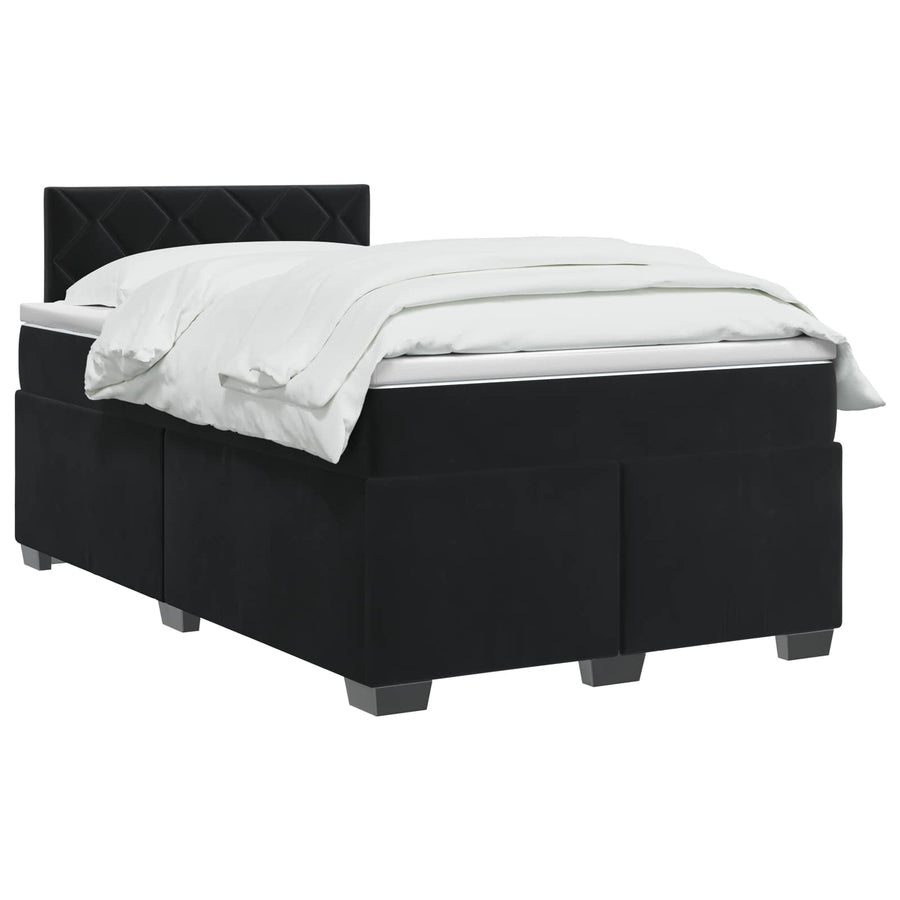 Boxspring Bed met Matras en LED Zwart 120 x 190 cm fluweel