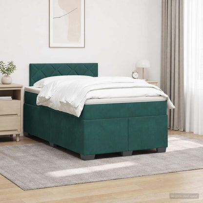 Boxspring Bed met Matras en LED Donkergroen 120 x 200 cm
