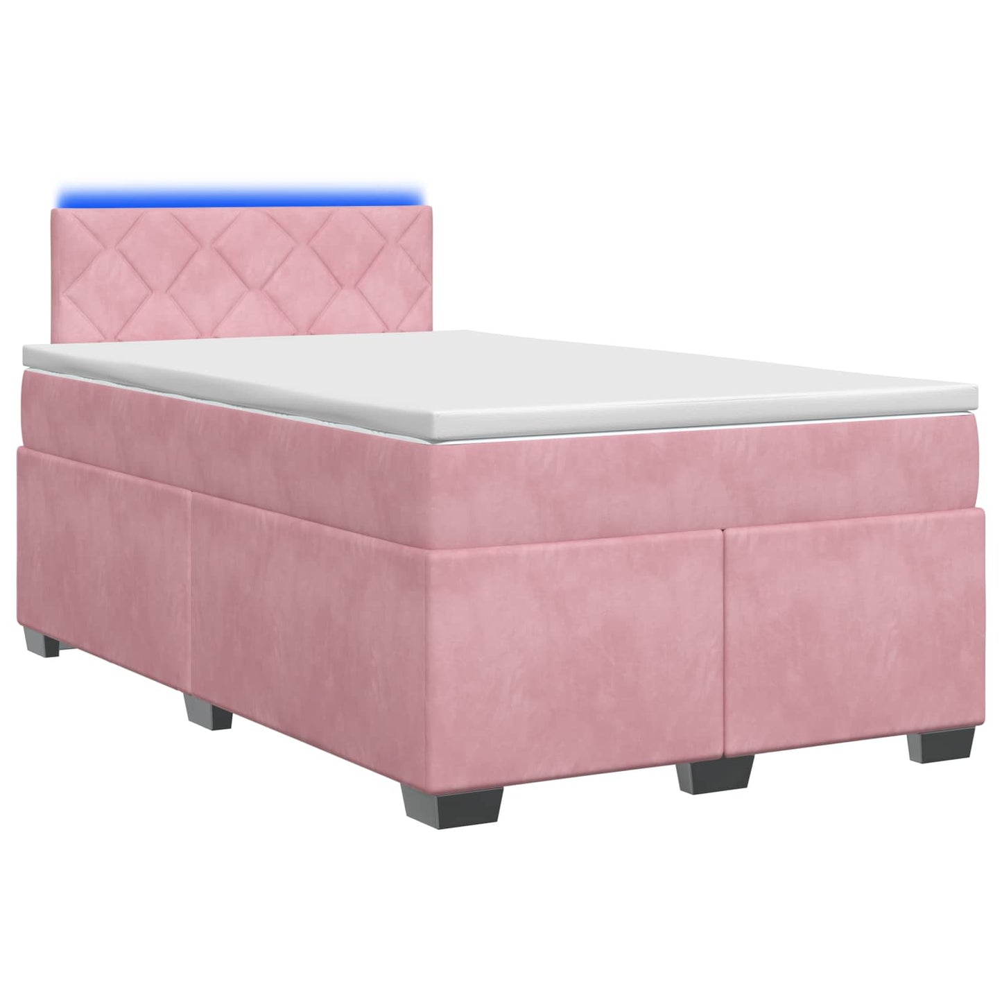 Boxspring Bed met Matras en LED Roze 120 x 190 cm fluweel