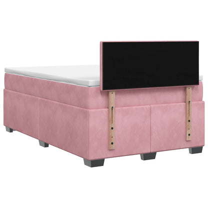 Boxspring Bed met Matras en LED Roze 120 x 190 cm fluweel