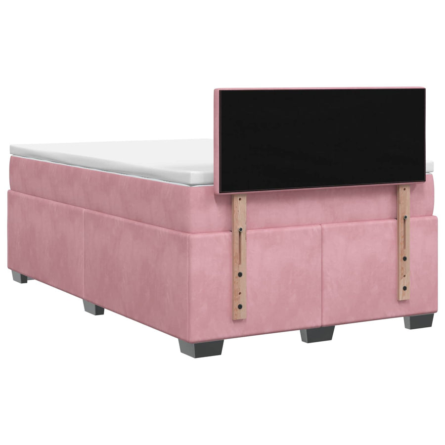 Boxspring Bed met Matras en LED Roze 120 x 190 cm fluweel