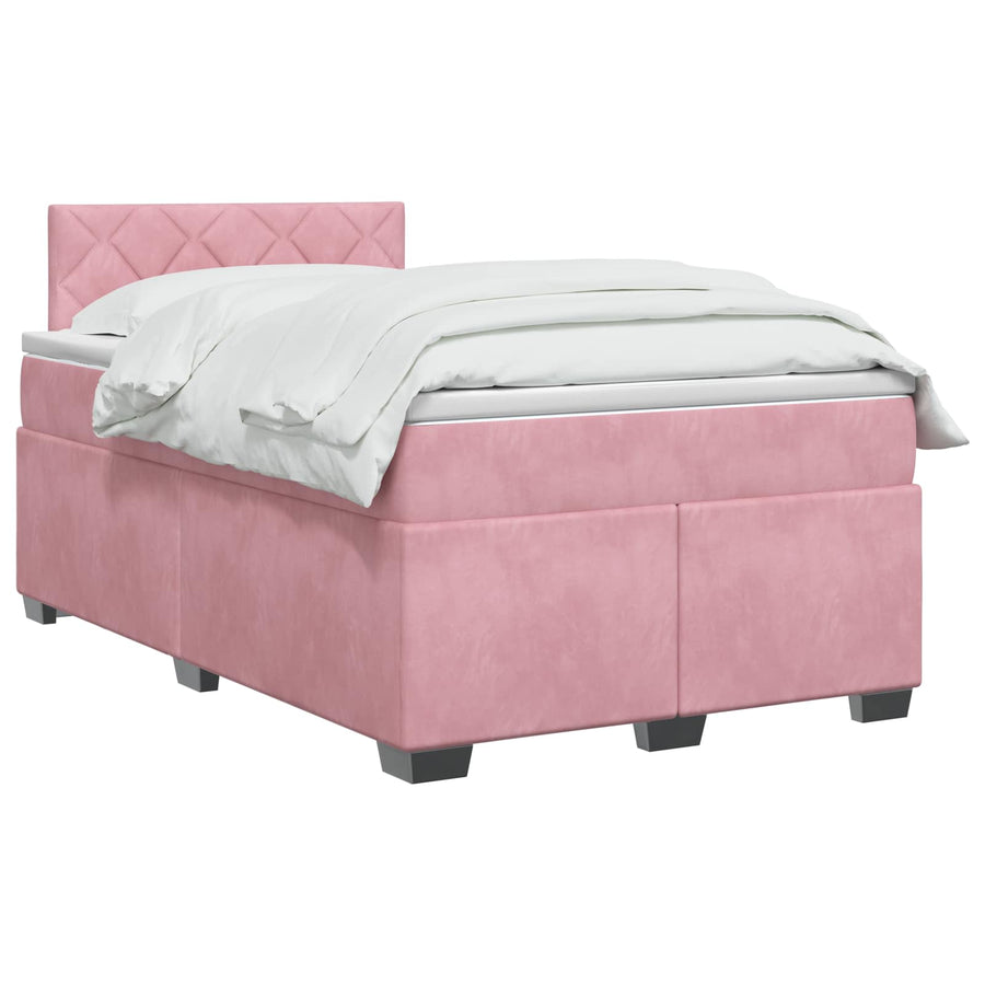 Boxspring Bed met Matras en LED Roze 120 x 190 cm fluweel