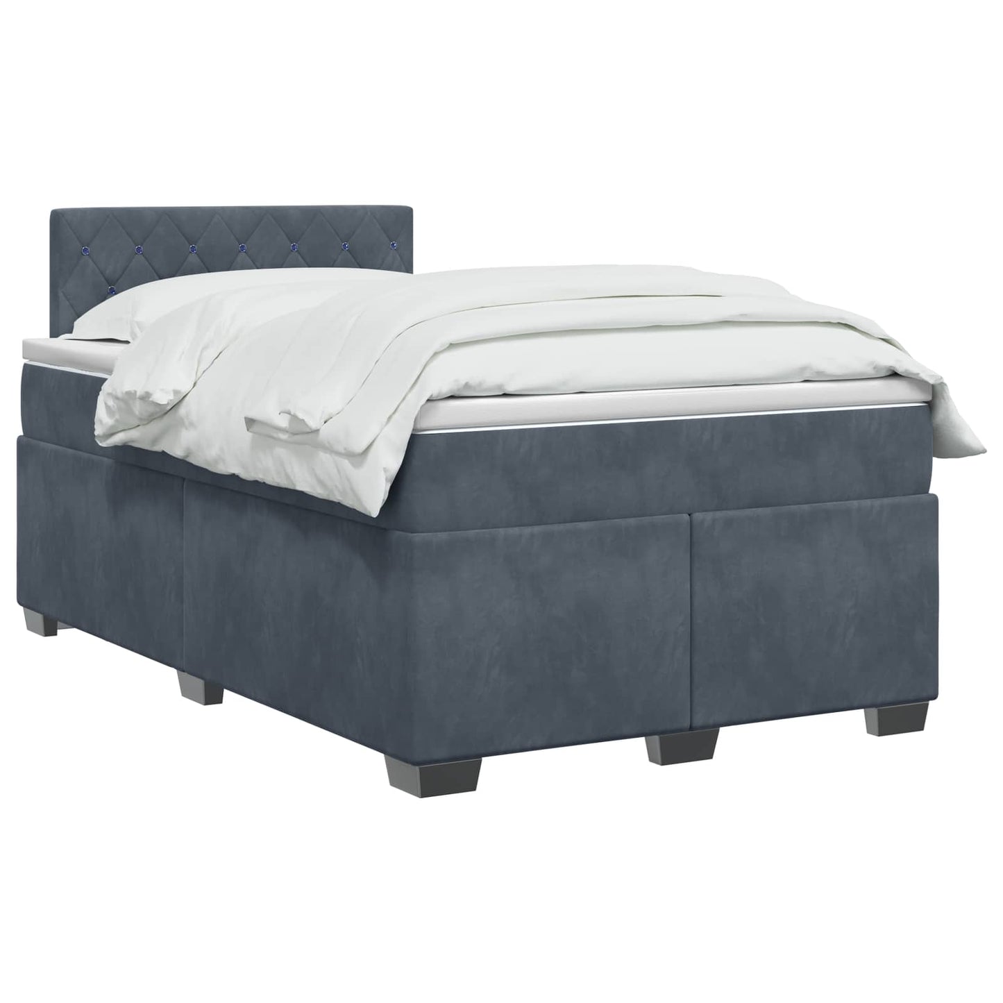 Boxspring Bed met Matras en LED Donkergrijs 120 x 200 cm