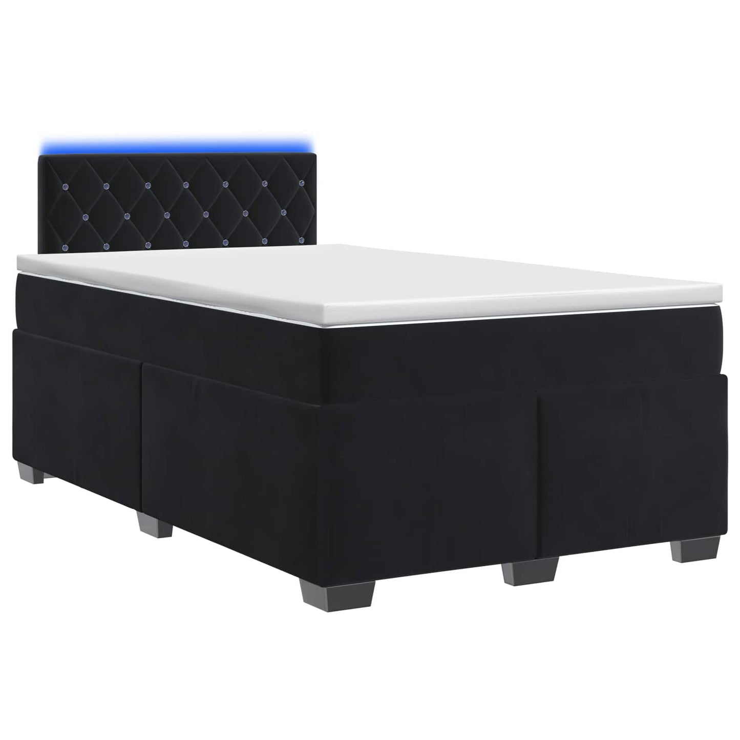 Boxspring Bed met Matras en LED Zwart 120 x 200 cm fluweel
