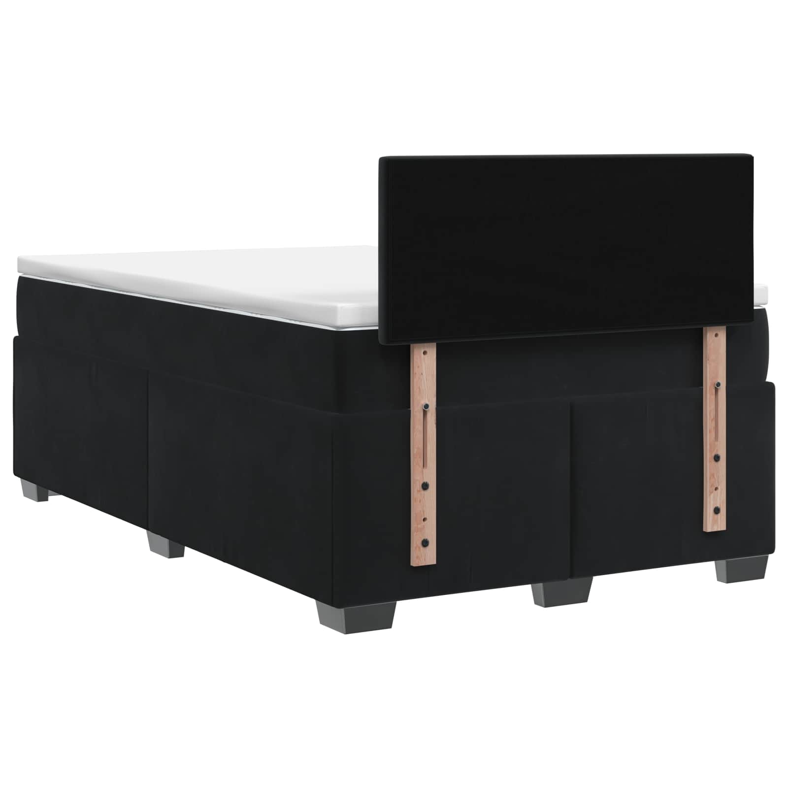 Boxspring Bed met Matras en LED Zwart 120 x 200 cm fluweel