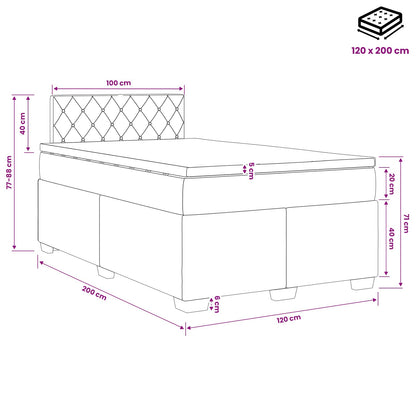Boxspring Bed met Matras en LED Zwart 120 x 200 cm fluweel
