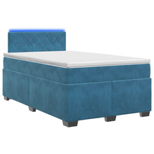 Boxspring Bed met Matras en LED Blauw 120 x 200 cm fluweel