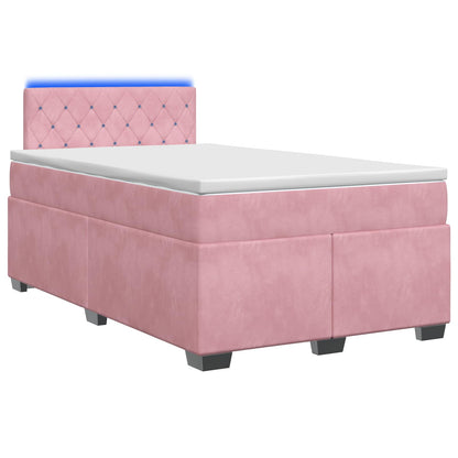 Boxspring Bed met Matras en LED Roze 120 x 200 cm fluweel