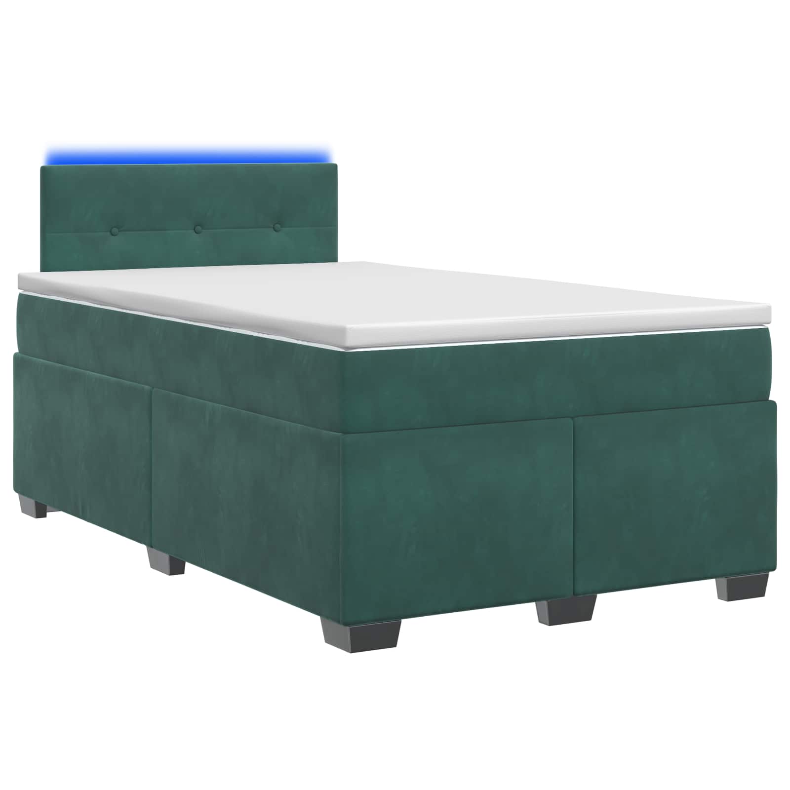 Boxspring Bed met Matras en LED Donkergroen 120 x 200 cm