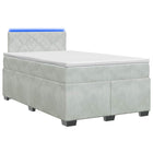 Boxspringbed met matras LED lichtgrijs 120x200 cm