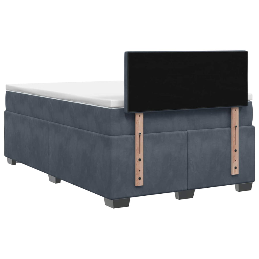 Boxspring Bed met Matras en LED Donkergrijs 120 x 200 cm