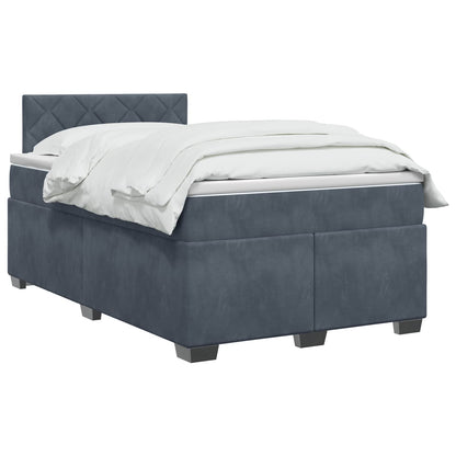 Boxspring Bed met Matras en LED Donkergrijs 120 x 200 cm