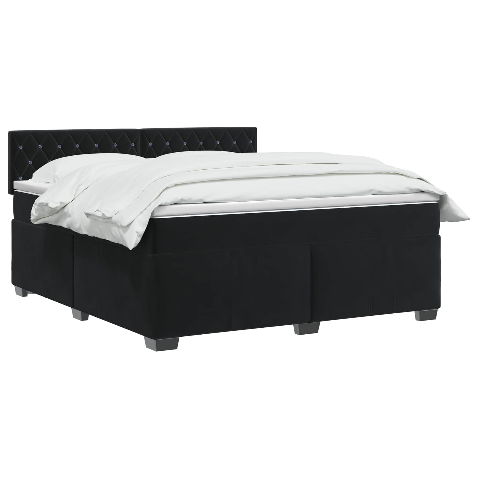 Boxspring Bed met Matras en LED Zwart 140 x 190 cm fluweel