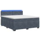 Boxspringbed met matras LED donkergrijs 140x190 cm