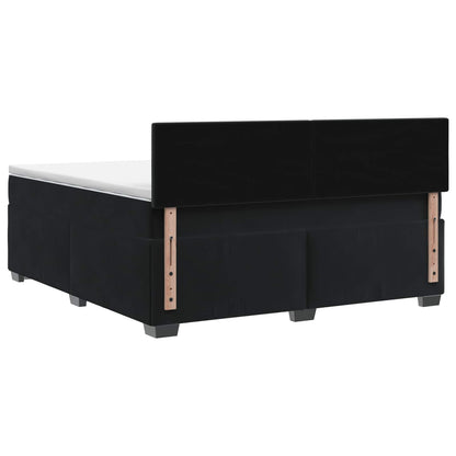 Boxspring Bed met Matras en LED Zwart 140 x 190 cm fluweel