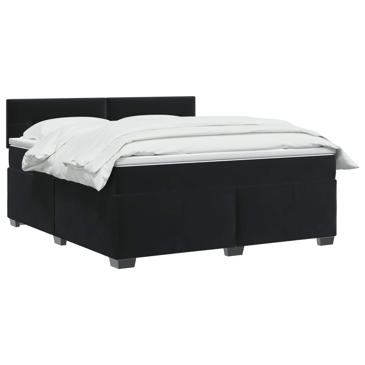 Boxspring Bed met Matras en LED Zwart 140 x 190 cm fluweel