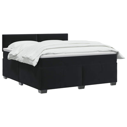 Boxspring Bed met Matras en LED Zwart 140 x 190 cm fluweel