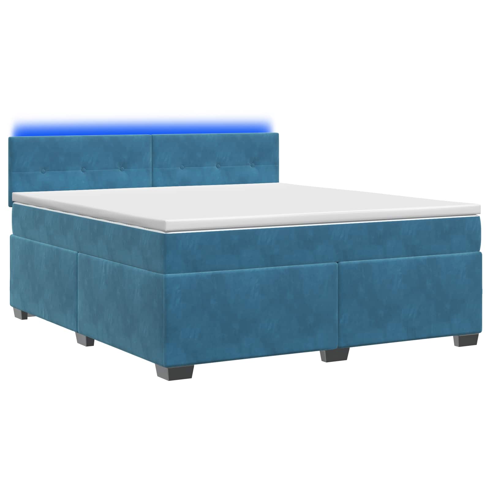 Boxspring Bed met Matras en LED Blauw 140 x 190 cm fluweel