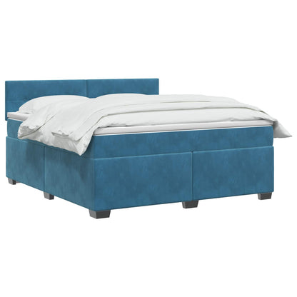 Boxspring Bed met Matras en LED Blauw 140 x 190 cm fluweel