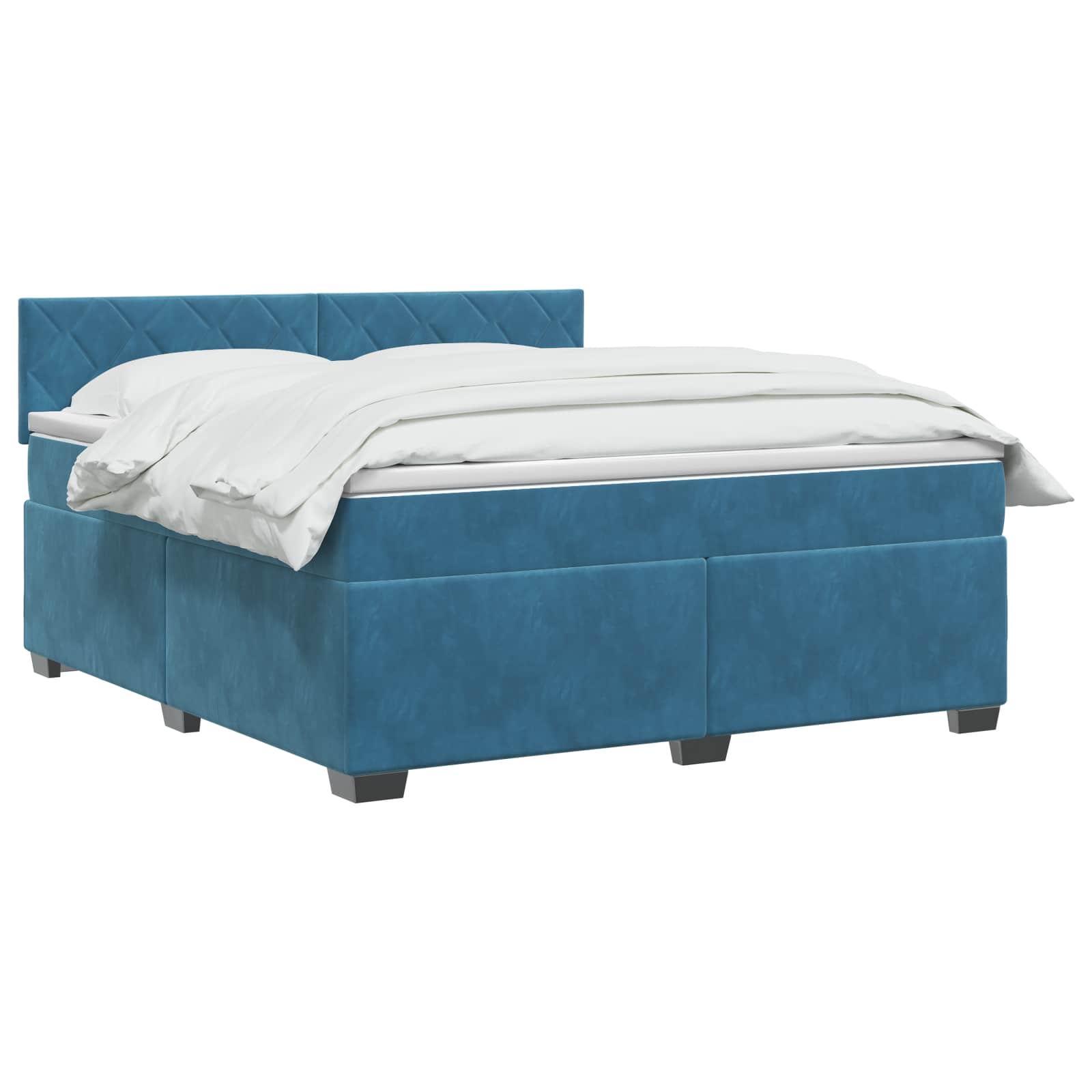 Boxspring Bed met Matras en LED Blauw 140 x 190 cm fluweel