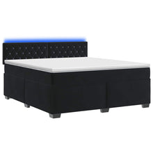 Boxspring Bed met Matras en LED Zwart 140 x 200 cm fluweel