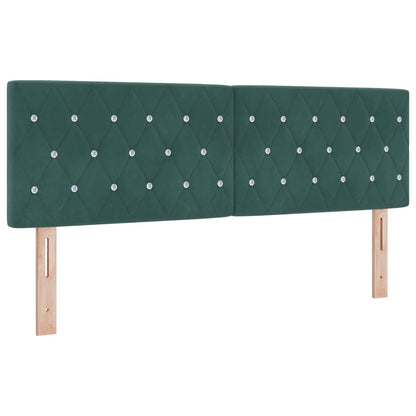 Boxspring Bed met Matras en LED Donkergroen 140 x 200 cm