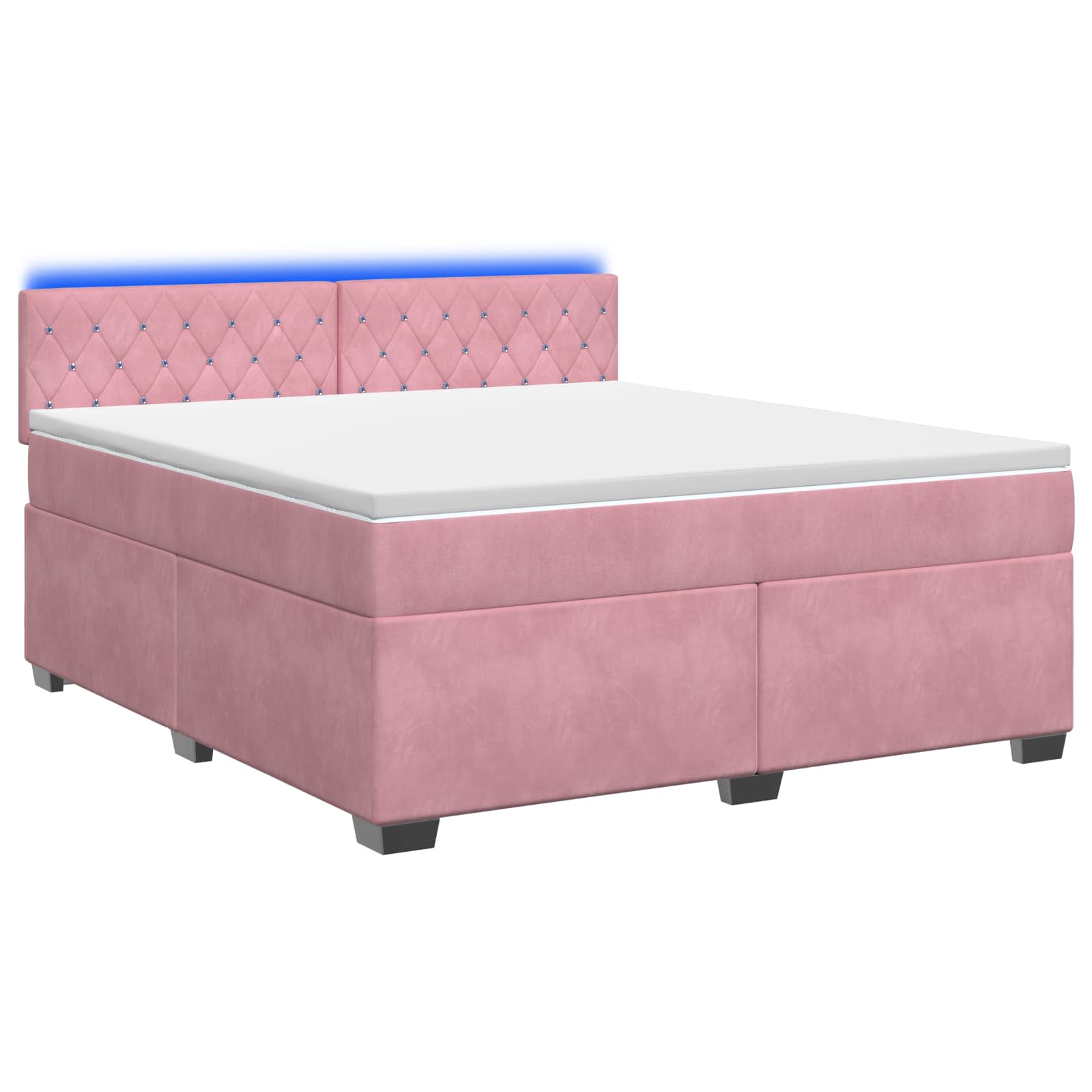 Boxspring Bed met Matras en LED Roze 140 x 200 cm fluweel