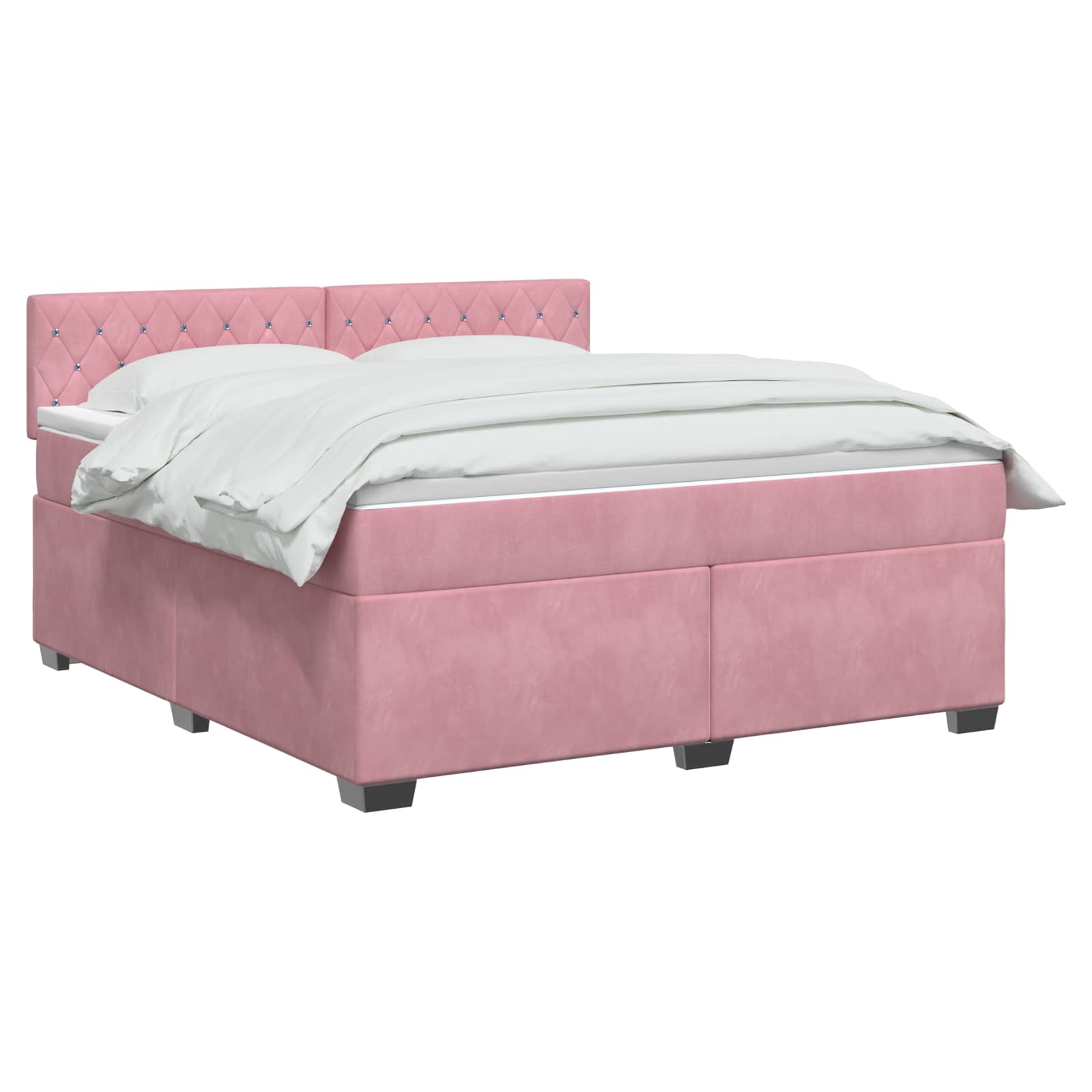 Boxspring Bed met Matras en LED Roze 140 x 200 cm fluweel