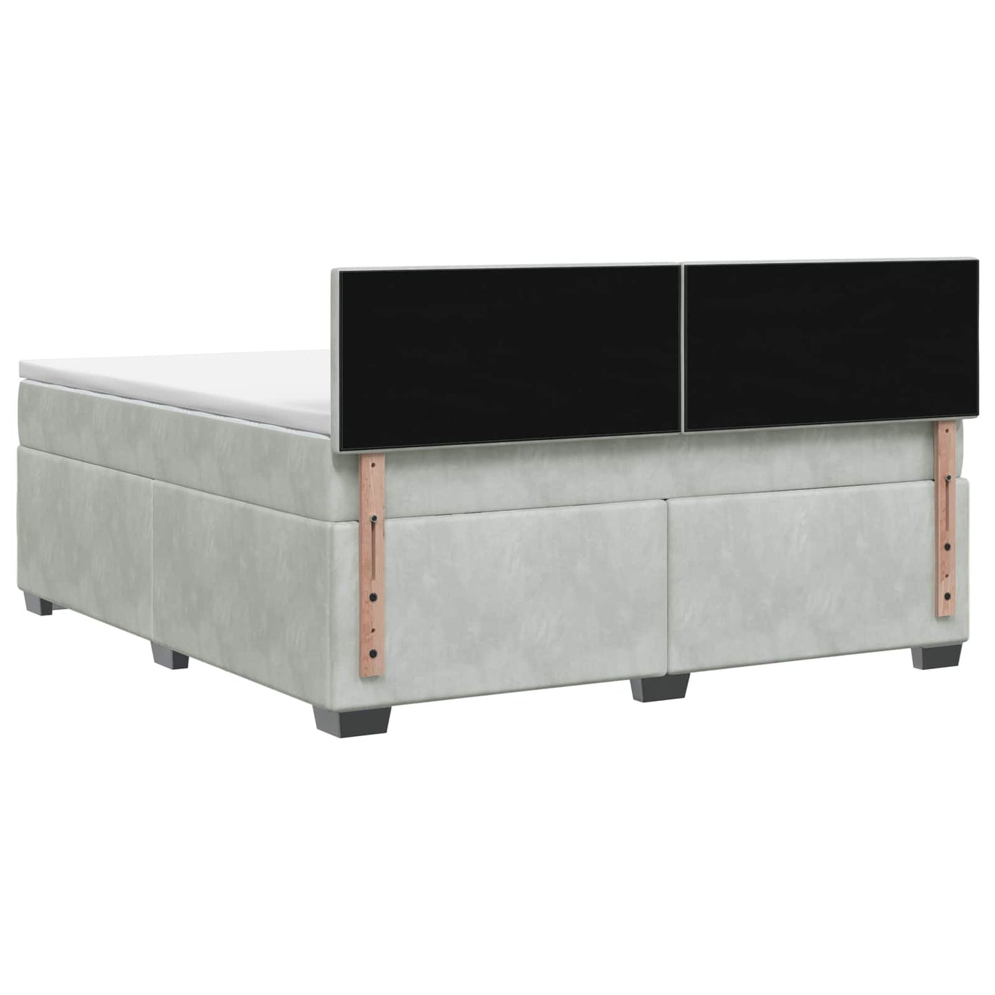 Boxspring Bed met Matras en LED Lichtgrijs 140 x 200 cm fluweel