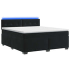 Boxspringbed zwart 140x200 cm met LED matras