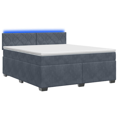 Boxspring Bed met Matras en LED Donkergrijs 140 x 200 cm