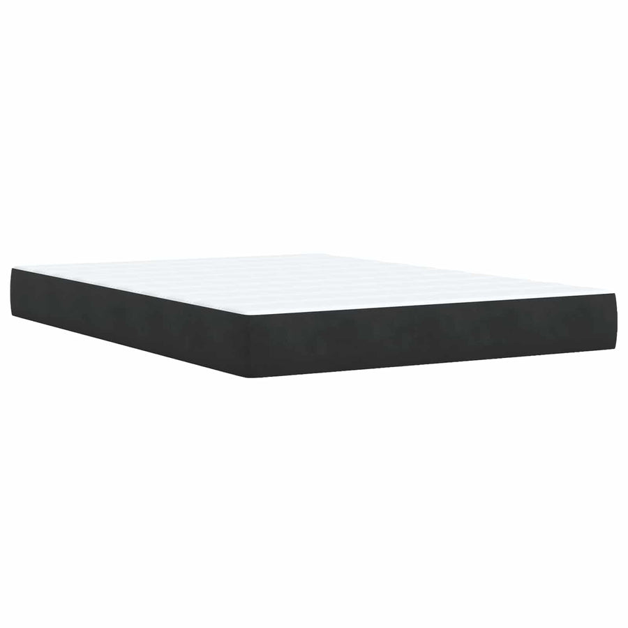 Boxspring Bed met Matras en LED Zwart 140 x 200 cm fluweel