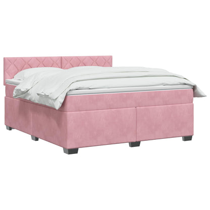 Boxspring Bed met Matras en LED Roze 140 x 200 cm fluweel