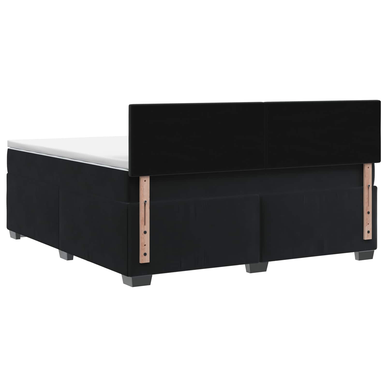 Boxspring Bed met Matras en LED Zwart 160 x 200 cm fluweel
