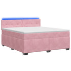 Boxspring bed met matras roze 160x200 cm fluweel