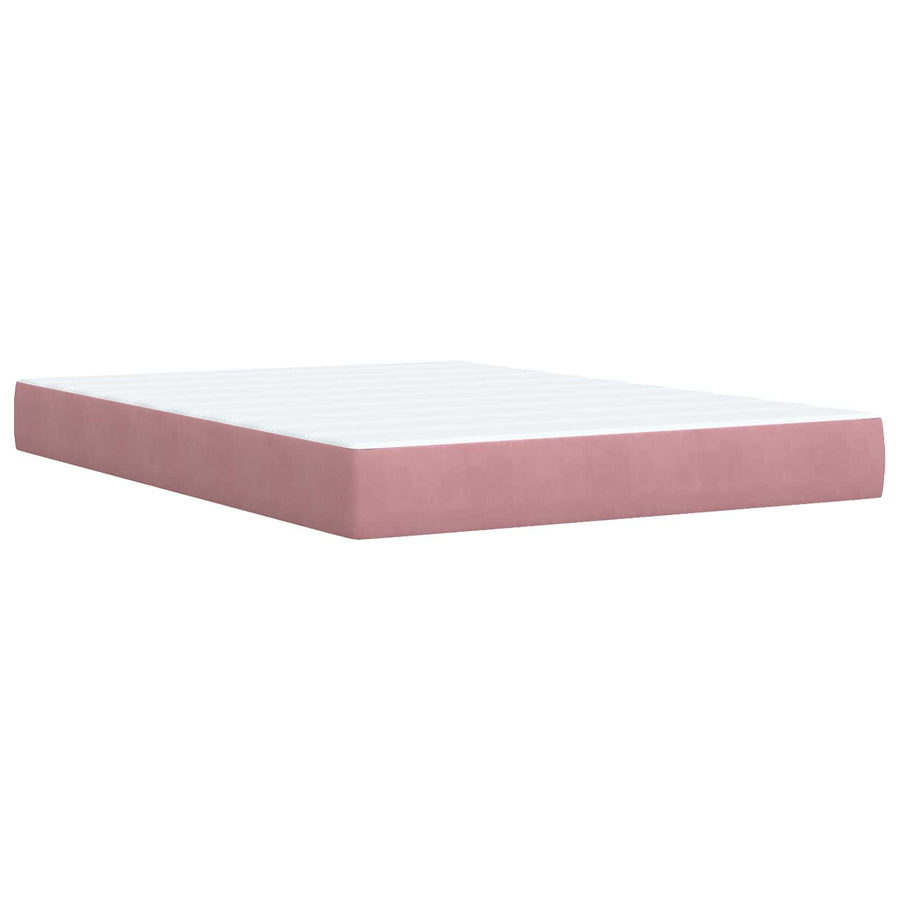 Boxspring Bed met Matras en LED Roze 160 x 200 cm fluweel
