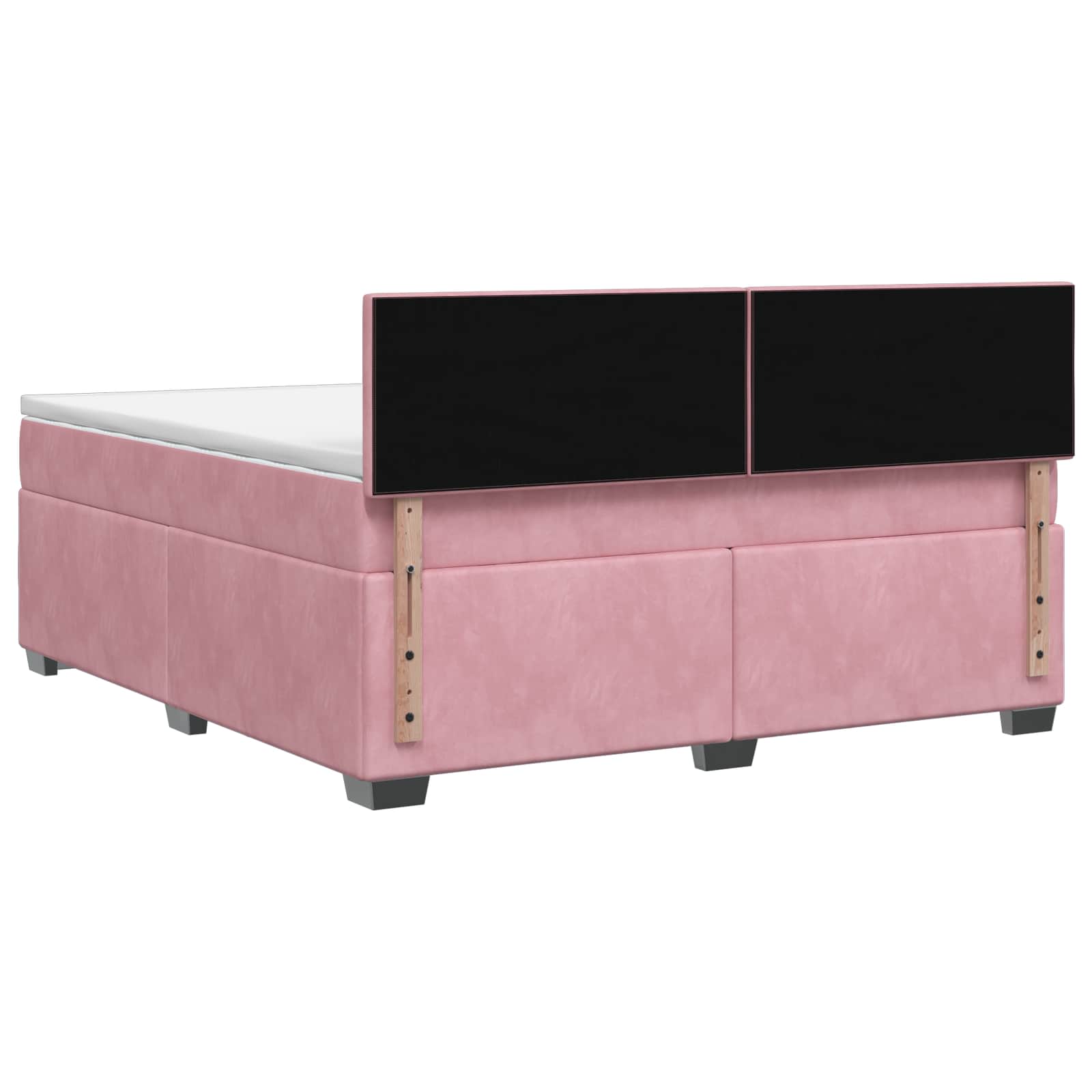 Boxspring Bed met Matras en LED Roze 160 x 200 cm fluweel