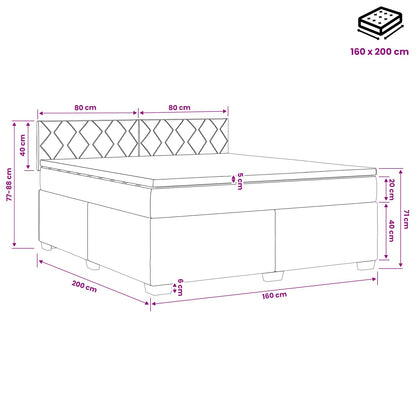 Boxspring Bed met Matras en LED Roze 160 x 200 cm fluweel