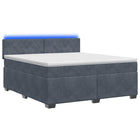 Boxspring bed met matras LED 180x200 cm donkergrijs
