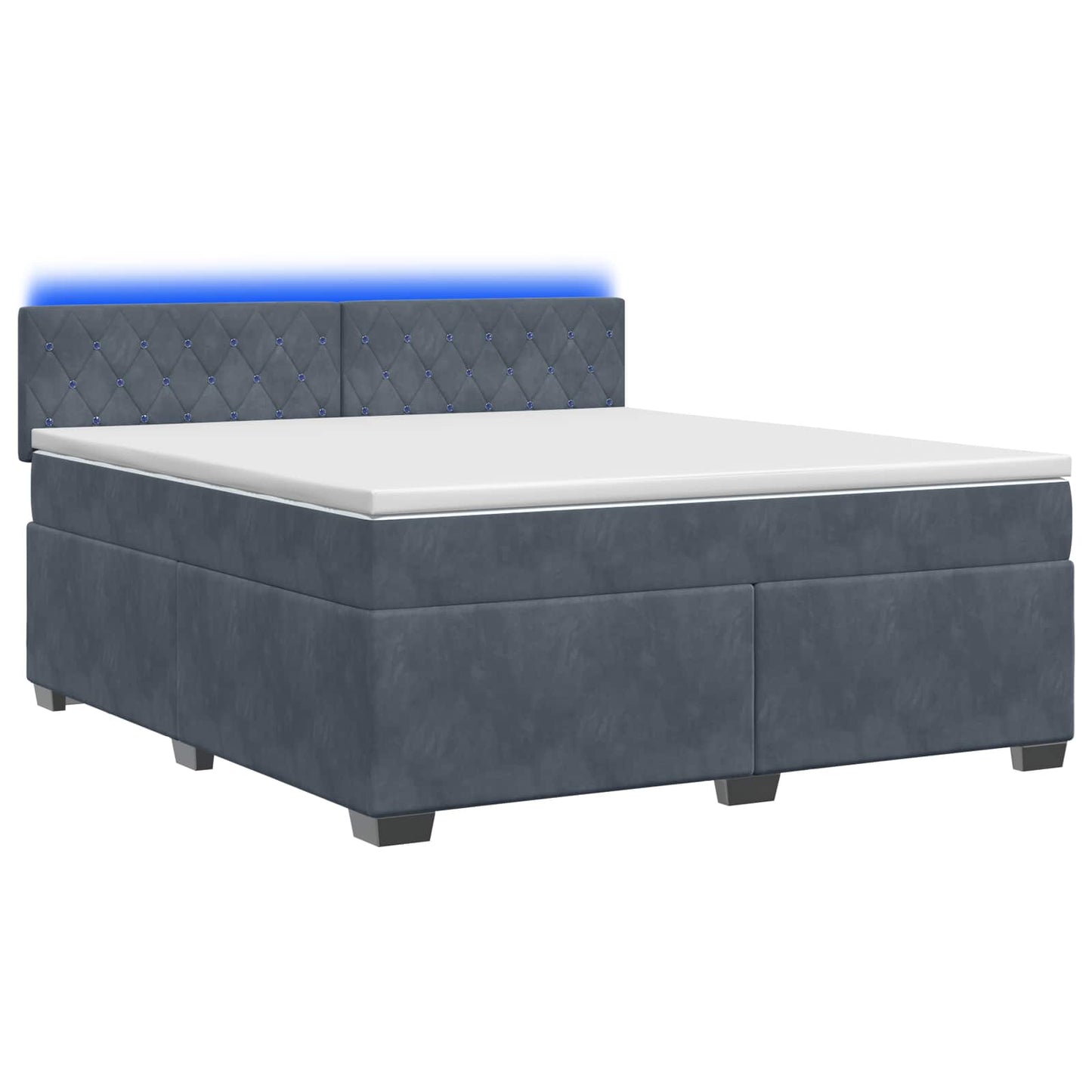 Boxspring Bed met Matras en LED Donkergrijs 180 x 200 cm