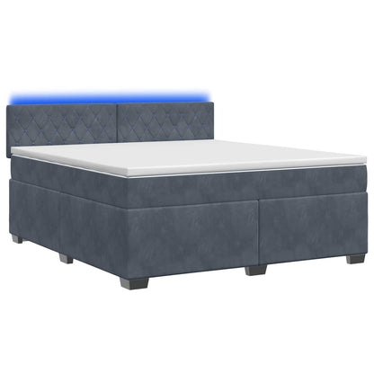Boxspring Bed met Matras en LED Donkergrijs 180 x 200 cm
