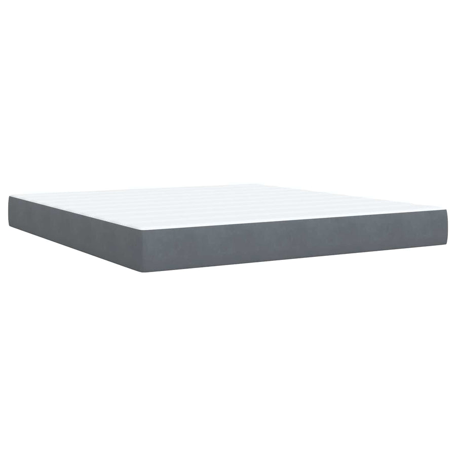 Boxspring Bed met Matras en LED Donkergrijs 180 x 200 cm