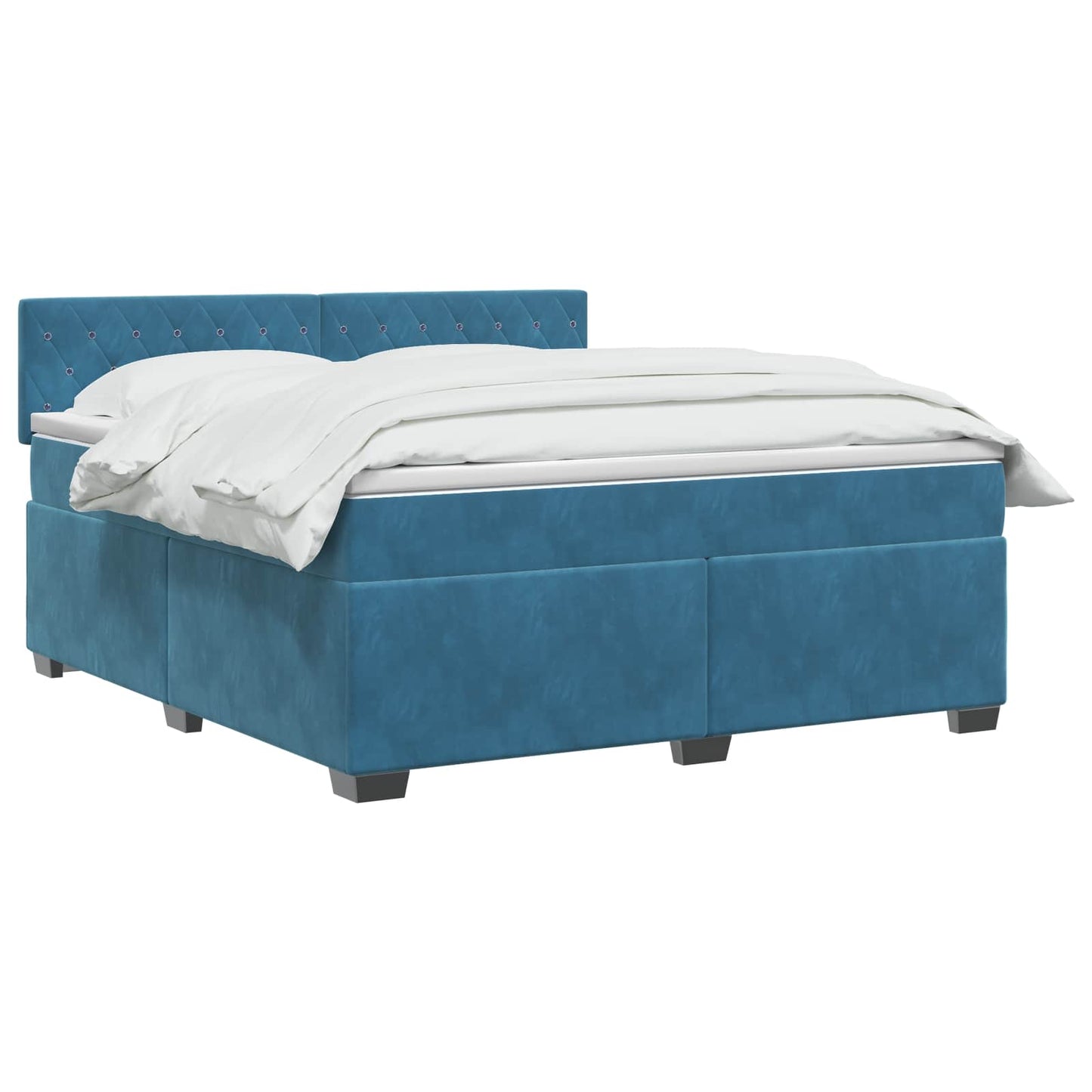 Boxspring Bed met Matras en LED Blauw 180 x 200 cm fluweel