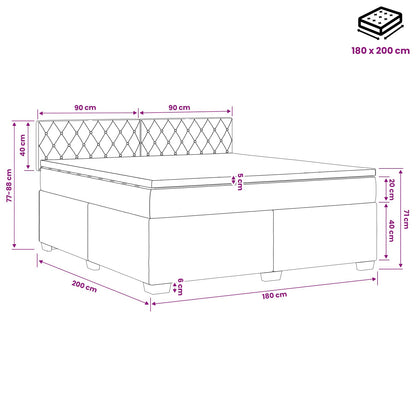 Boxspring Bed met Matras en LED Blauw 180 x 200 cm fluweel