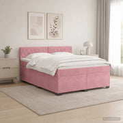 Boxspringbed met matras 140x200 cm roze fluweel
