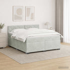 Boxspringbed met matras lichtgrijs 160x200 cm fluweel