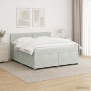 Boxspringbed met matras lichtgrijs 160x200 cm fluweel