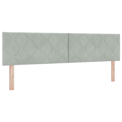 Boxspring Bed met Matras en LED Lichtgrijs 180 x 200 cm fluweel