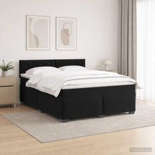 Boxspring Bed met Matras en LED Zwart 160 x 200 cm fluweel